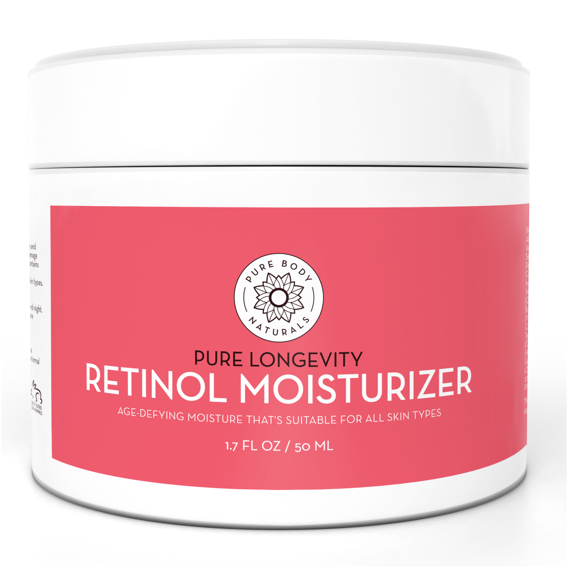 Pure Body Naturals Retinol Moisturizer Cream, 1.7 Ounce
