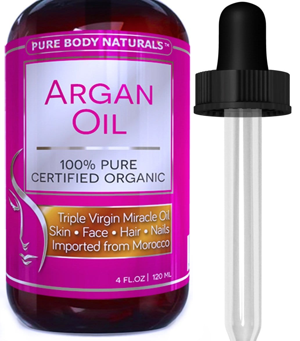 Organic Argan Oil for Skin, Face, Hair & Nails, 4 Fl Ounce ...