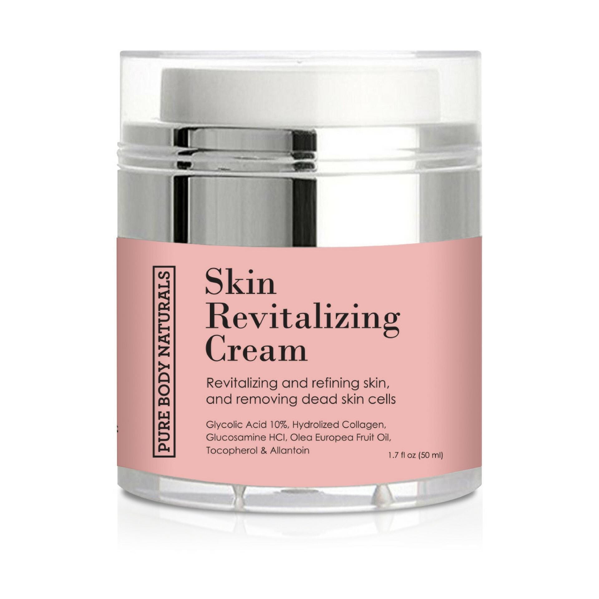 Skin Revitalizing Cream with Glycolic Acid, 1.7 Ounce | Pure Body Naturals