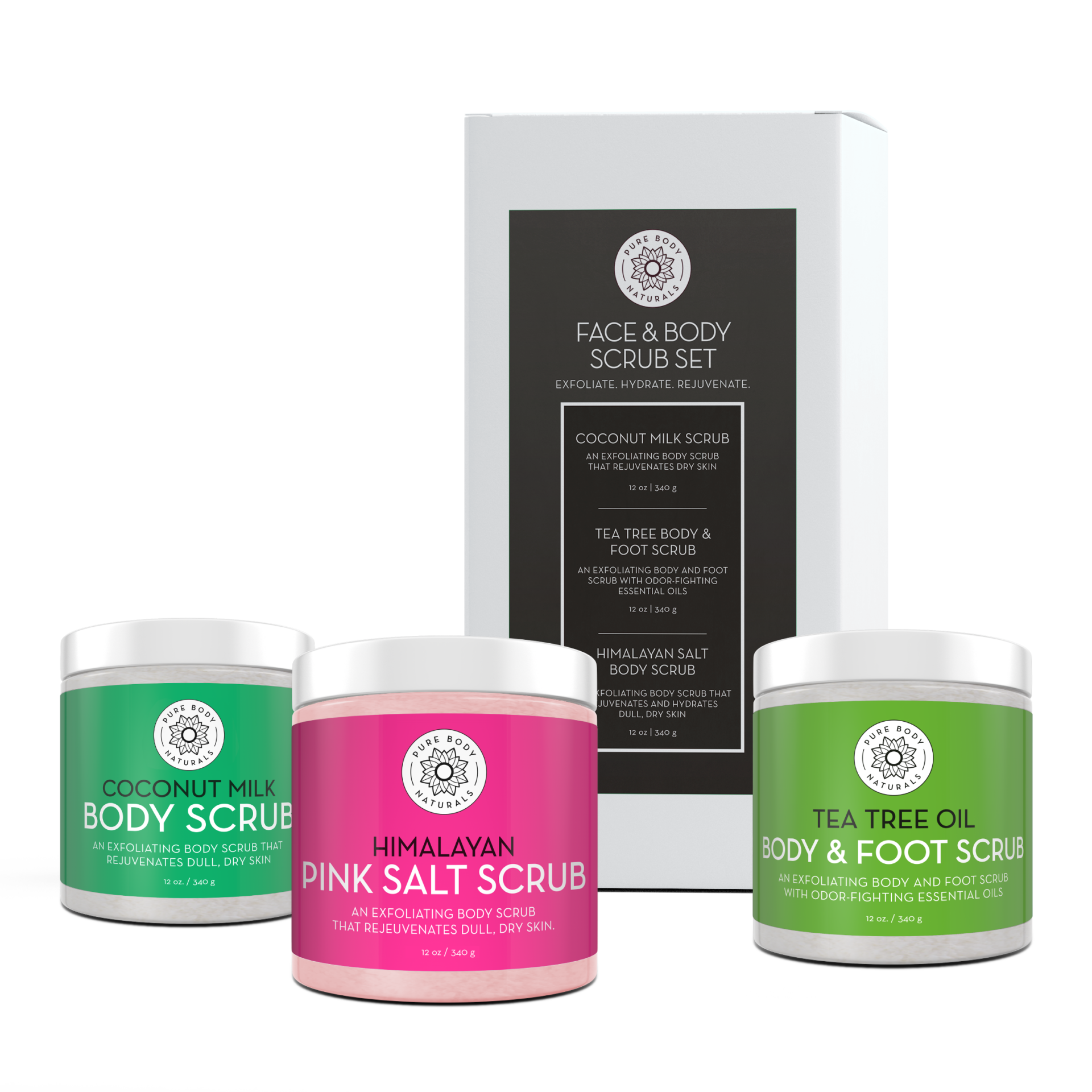 Face and Body Scrub Set Pure Body Naturals
