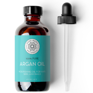 Bottle of Argan Oil and Glass Dropper